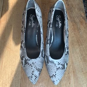Seychelles snake skin heels